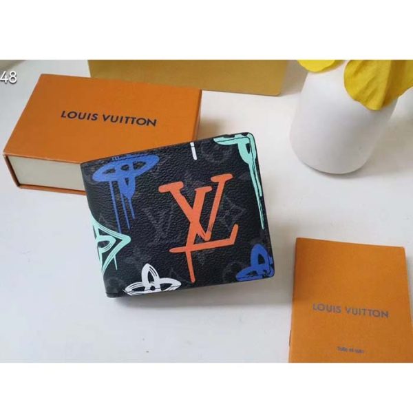 Louis Vuitton Unisex Multiple Wallet LV Graffiti Orange Coated Canvas For Cheap