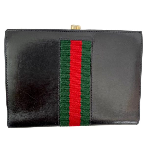 Gucci Vintage Leather Compact Web Wallet Online Hot Sale