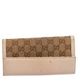 Gucci Beige Ivory GG Canvas and Leather Continental Wallet For Cheap