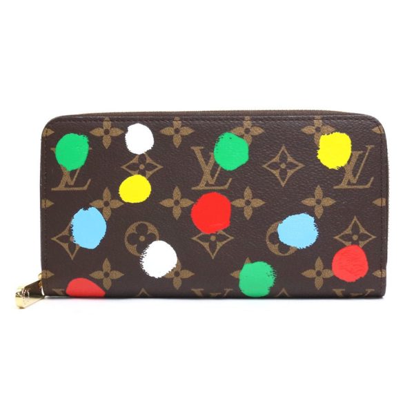 LOUIS VUITTON Round Zipper Long Wallet Monogram Painted Dot LV x YK Zippy Canvas Brown Multicolor Unisex M81864 99541f Supply