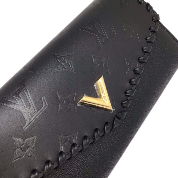 LOUIS VUITTON Portefeuille Very M62059 MI4138 Long Wallet Leather Goods Flap G Hardware V Monogram Black Women Men Unisex Sale