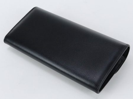 CELINE 10E31 3DPV 38NO Large wallet Triomphe Long wallet with double fold coin purse Calfskin Black Women Supply