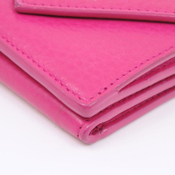 BALENCIAGA Tri-fold wallet 391446 leather pink Paper mini Women For Cheap