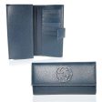 Gucci wallet Women s leather large check book style Navy 231843 Online Sale