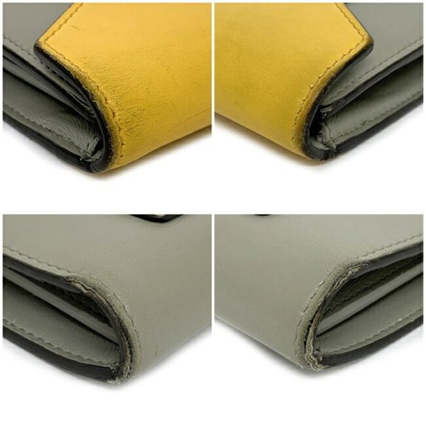 Celine Tri-Fold Wallet Trifold Multifunction Yellow Gray Beige 105853 Leather Celine Calfskin Women s Genuine Online Sale