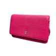 Wallet on Chain WOC Lizard Leather Hot Pink SHW Hot on Sale