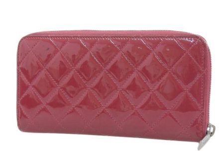 Chanel CC Patent Zip Around Long Wallet Leather Long Wallet A50106 in Good condition on Sale