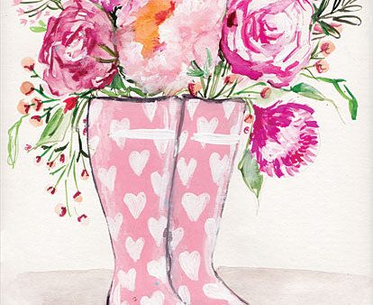 JM487 - Rain Boot Flowers  - 12x16 Discount