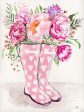 JM487 - Rain Boot Flowers  - 12x16 Discount