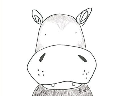 RN426 - Hippo Line Drawing - 12x12 Online