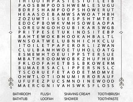 BRO180 - Bathroom Wordsearch - 12x18 Online Hot Sale